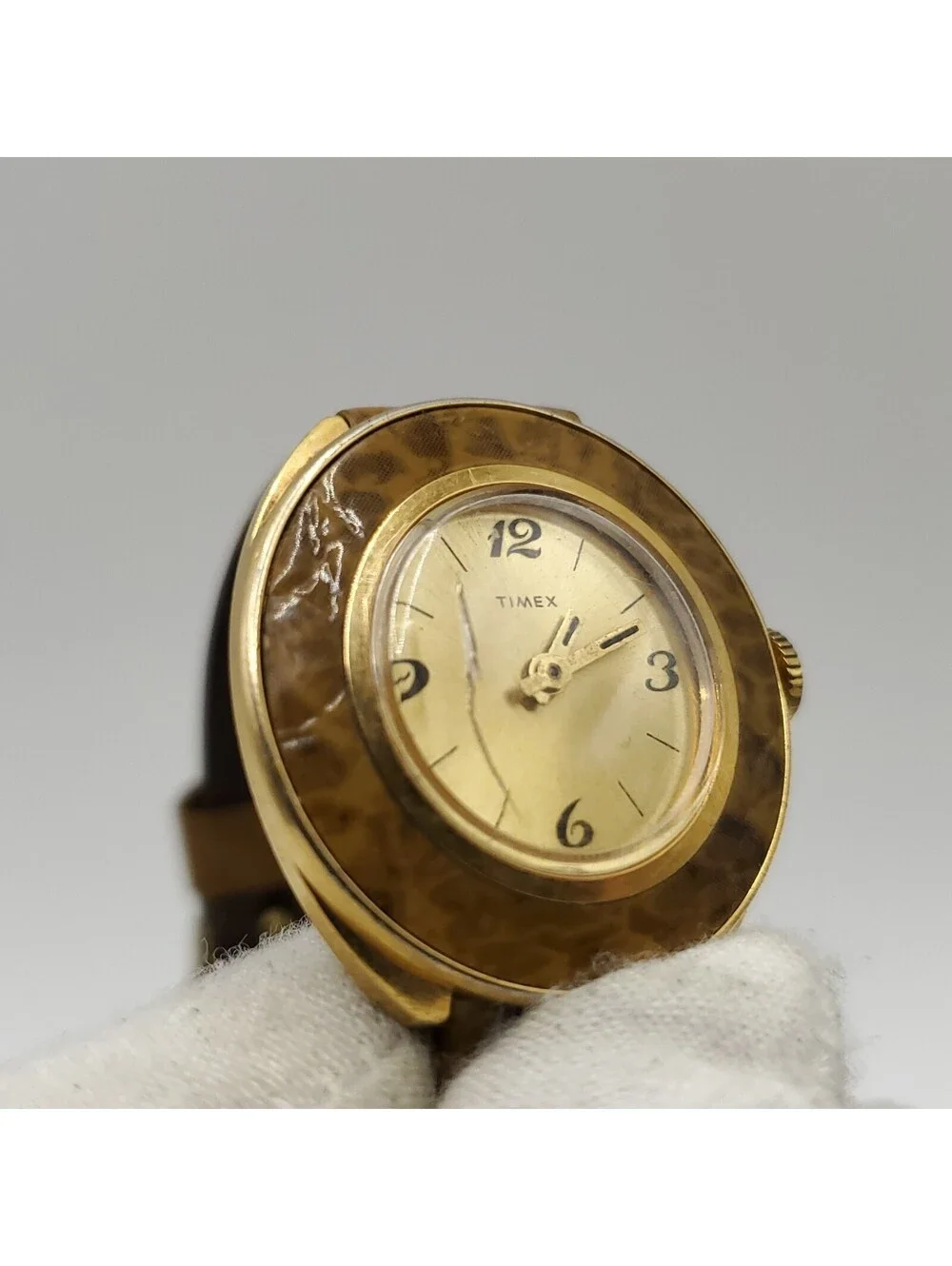 Vintage Timex Mechanical Gold Tone Dial Womens Watch For Parts Or Repair